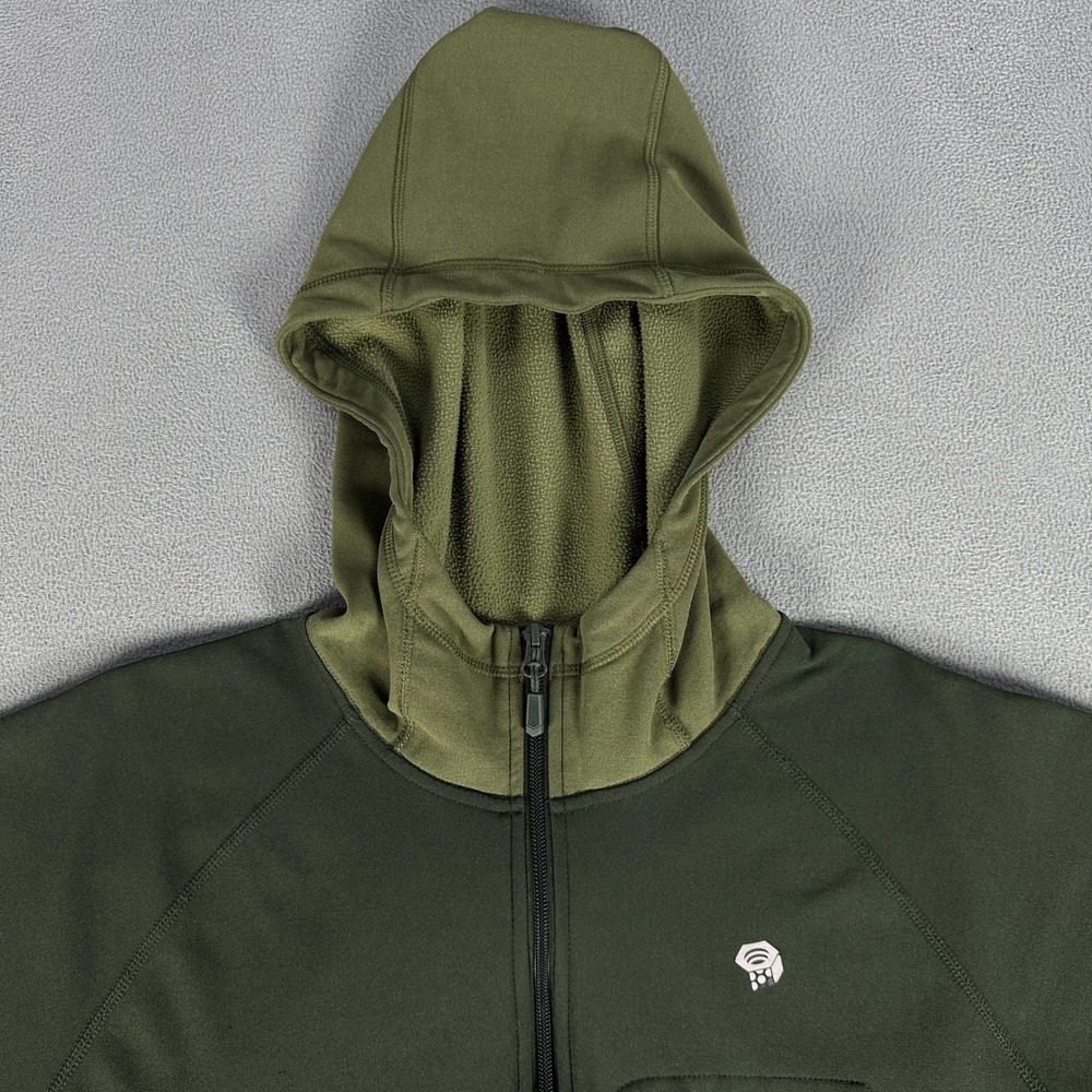 Mountain Hardwear Jacket Hoodie XL Green Norse Peak Full Zip Performance Fleece - Picture 4 of 9